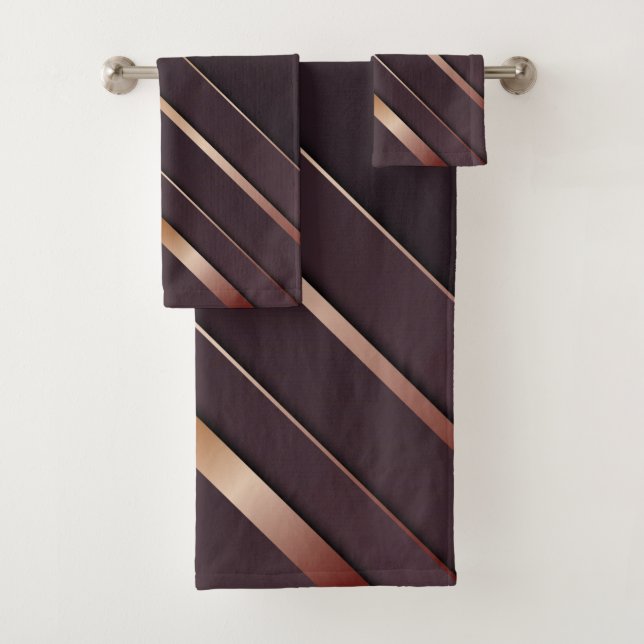 Rose Gold Streifen Badetuch Set (Insitu)