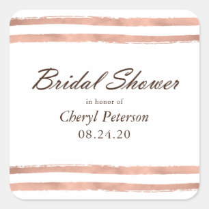 Rose Gold Streifen Brautparty Aufkleber