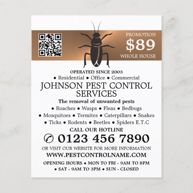 Rose Gold Streifen - Schwarze Schabe - Schädlinge  Flyer (Vorne)