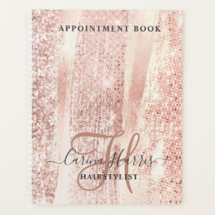 Rose Gold Strokes Hairstylist carnet de rendez-vou