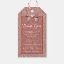 Rose Gold & Stylish Glitzer Hochzeit Vielen Dank
