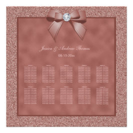 Rose Gold & Stylish Glitzer Hochzeitskarte Poster