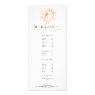 Rose Gold Sun Goddess Girl Spray Tanning Salon Werbekarte
