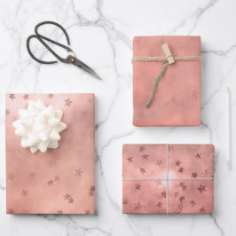 Rose Gold Sunset Cloud Geschenkpapier Set