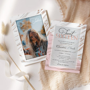 Rose Gold Sweet 16 Geburtstag Einladung