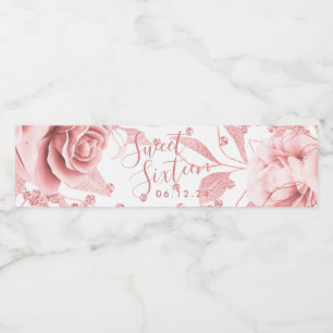Rose Gold Sweet 16 Glitzer Confetti Floral