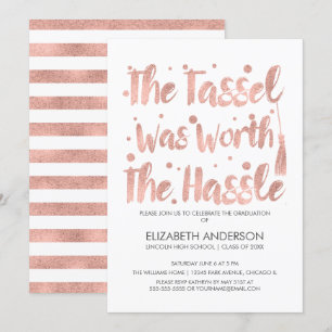 Rose Gold Tassel Abschluss Card Einladung