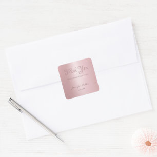 Rose Gold Template Danke Handschrift Text Quadratischer Aufkleber