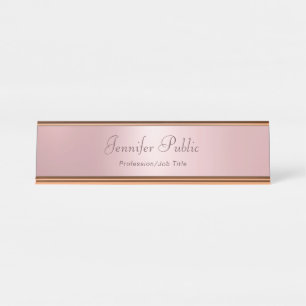 Rose Gold Template Moderne Eleganz Beruflich Schreibtischnamensplakette