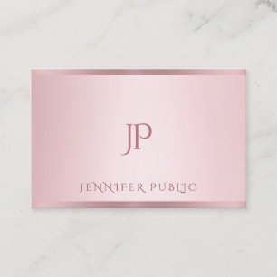 Rose Gold Template Modernes Minimalistisches Mit M Visitenkarte