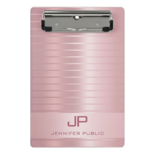 Rose Gold Template Monogram Trendy Modern Elegant Mini Klemmbrett