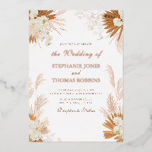 Rose Gold Terracotta Pampas Grass Orchid Hochzeit