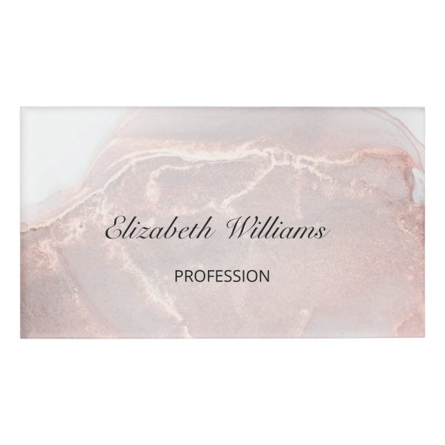 Rose Gold Tinte Marmor Namenschild (Vorderseite)