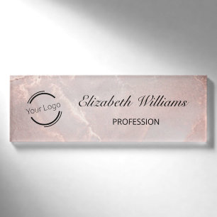 Rose Gold Tintenmarmor Namenschild