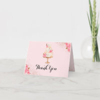 Rose Gold Torte Brautparty Dankeskarte