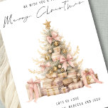 Rose Gold Tree 2026 Kalender Frohe Weihnachten<br><div class="desc">Rose Gold Treet 2026 Kalender Frohe Weihnachten ist in einem stilvollen Set handschriftlich Stil Skript. Mit einem praktischen 2026 Kalender auf der Rückseite für Ihre Empfänger und Happy New Year Gruß.</div>