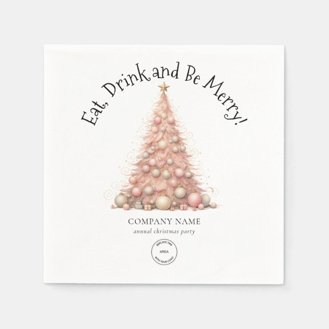 Rose Gold Tree Company Logo Weihnachts-Party Serviette (Vorderseite)