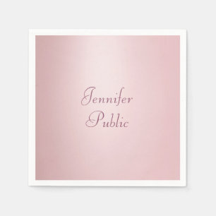 Rose Gold Trendy Elegantes handgeschriebenes Skrip Serviette