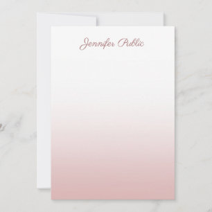 Rose Gold Trendy Template Kalligraphischer Skriptn Mitteilungskarte