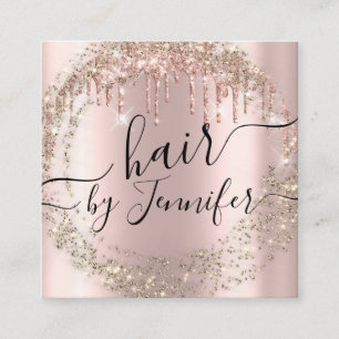 Rose Gold Tropfen 6 Punches Hair Lash Wax Makeup Quadratische Visitenkarte