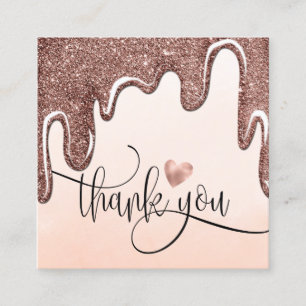Rose Gold Tropfen Herzlichen Dank für Ihre Bestell Quadratische Visitenkarte