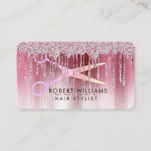 Rose Gold Tropfen Schere Haar Makeup Artist Visitenkarte