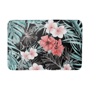 Rose Gold Tropical Botanical Island Paradies Chic Badematte