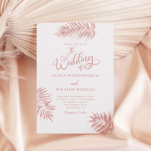 Rose Gold Tropical Palm Leaves Wedding 
