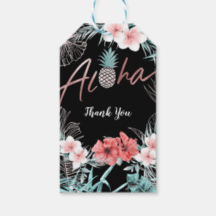 Rose Gold Tropische Ananas Aloha Luau Geschenkanhänger