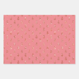 Rose Gold Tropischer Glitzer Ananas Geschenkpapier Set