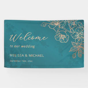 Rose Gold Türkis Durchsichtige Hochzeit Banner