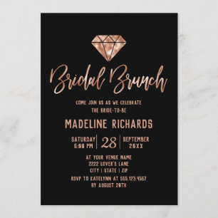 Rose Gold Typografie Bridal Brunch Einladung
