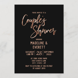 Rose Gold Typografie Couple's Dusche Einladung