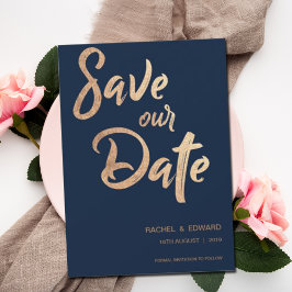 Rose Gold Typografy Wedding Save the Date