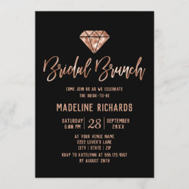 Rose Gold Typographie Bridal Brunch Invitation