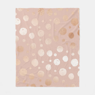 Rose-Gold- und Beige-Punktmuster Fleecedecke