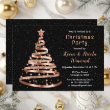 Rose Gold und Black Ribbon Tree Weihnachten Party