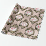 Rose Gold und Blush Antike Französische Rose Muste Geschenkpapier<br><div class="desc">Paris Vintage Rose Packpapier.</div>