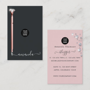 Rose Gold und Blush Pink Diamant Stift Visitenkarte