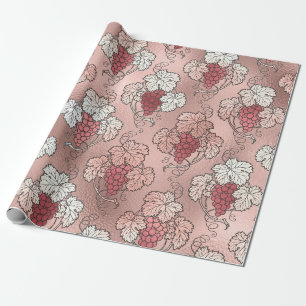 Rose Gold und Blush Pink Französischer Wein Thema Geschenkpapier