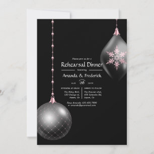 Rose Gold und Blush Pink Weihnachten Hochzeit Einladung
