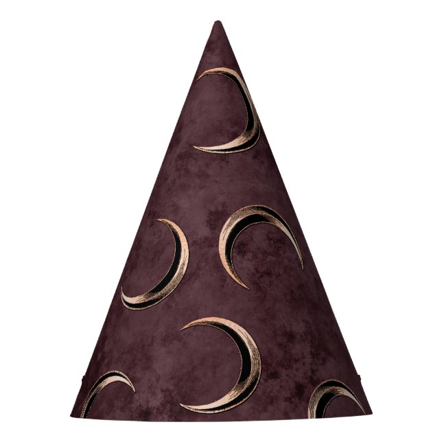 Rose Gold und Burgund Gotische Feierliche Hallowee Partyhütchen (Vorderseite)