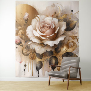Rose Gold und Cashmere Wandteppich