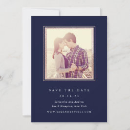 Rose Gold und Foto der Marine Save the Date