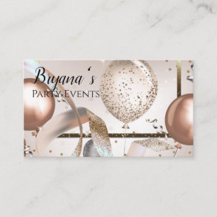 Rose-Gold- und Glitterballons Party-Eventplaner Visitenkarte