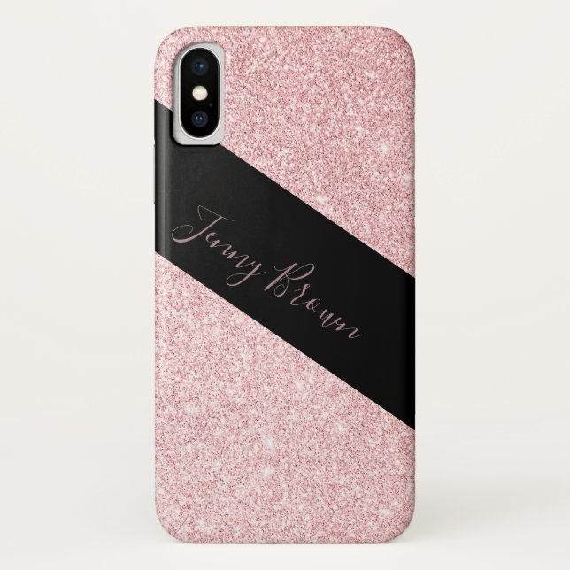 Rose Gold und Glitzer Case-Mate iPhone Hülle (Rückseite)