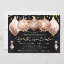 Rose Gold und Gold Weihnachtsbaumwolle Süß 16