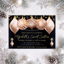 Rose Gold und Gold Weihnachtsbaumwolle Süß 16
