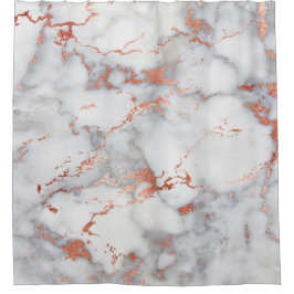 Rose, Gold und grauer Marmor Duschvorhang