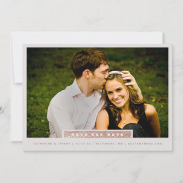 Rose Gold und Graues Minimales Foto Save the Date